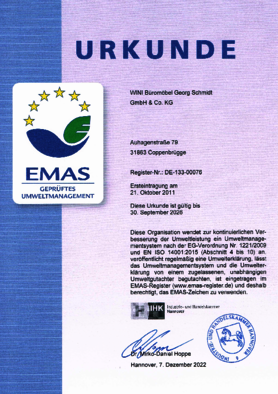 EMAS Zertifikat