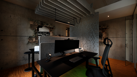 WINEA FLOW Duotisch mit WINEA FLEX UP Akustikpaneel