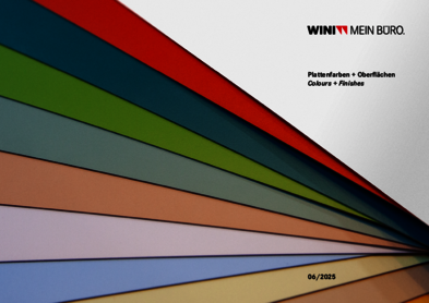 Broschüre mit allen Farben- und Materialien, die es für die WINI Möbel gibt.
