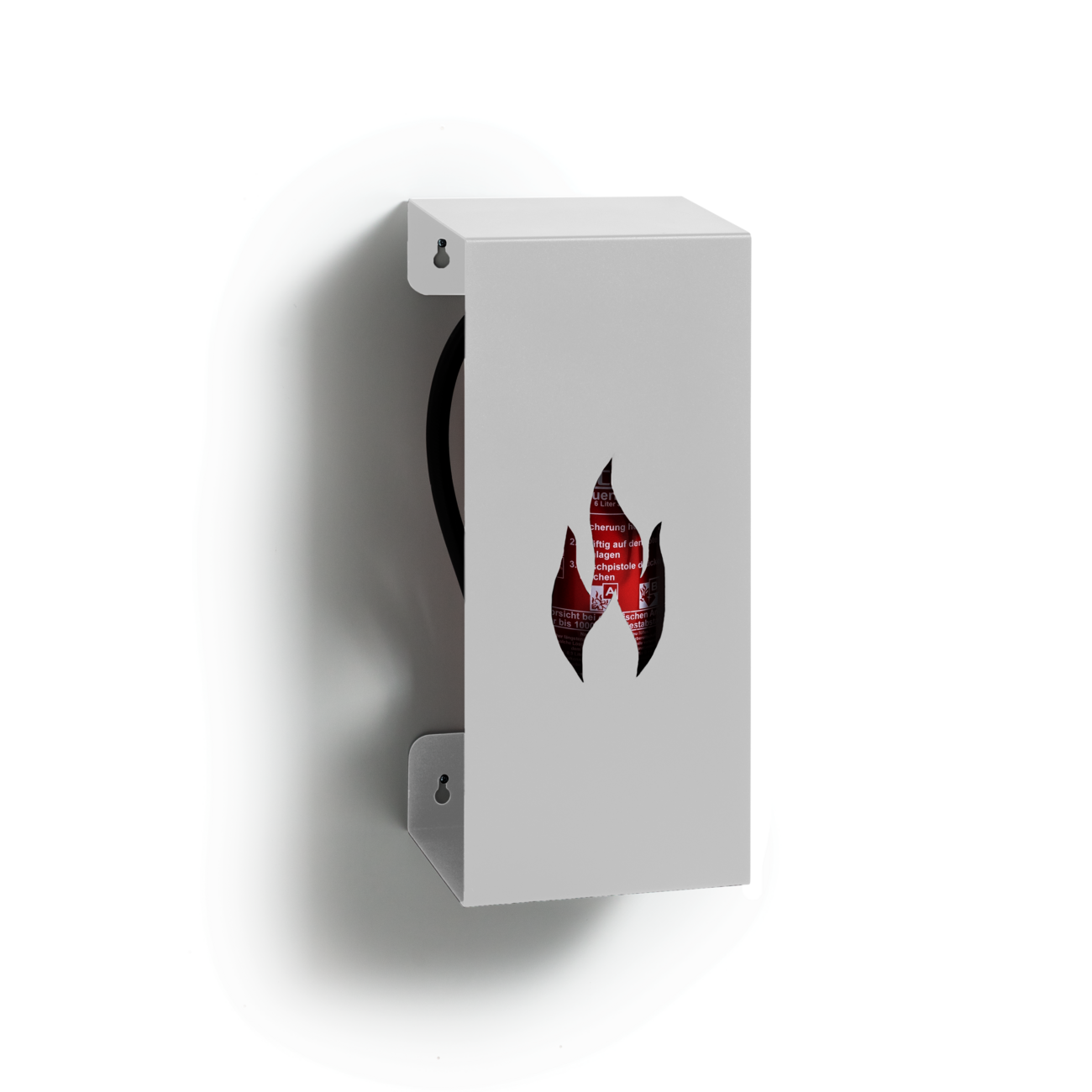 WINI Fire Extinguisher Design Cover in White with Viewing Window and Fire Extinguisher Pictogram