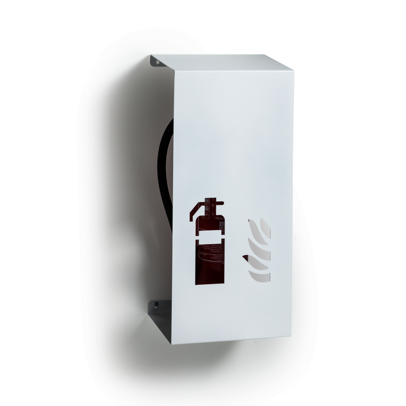 WINI Fire Extinguisher Design Cover in White with Viewing Window and Fire Extinguisher Pictogram