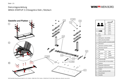 Demontageanleitung, WINEA STARTUP 2.0 Designline