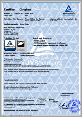 FEMB LEVEL, WINEA MAXX, MATRIX, SLIM, CONTAINER