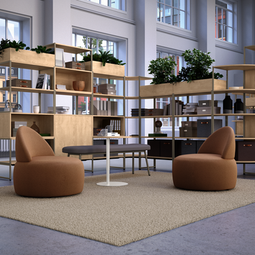 WINEA MAXX Modulregal raumbildender Stauraum mit Sitznische und WINEA TEAMS Sitzbank
