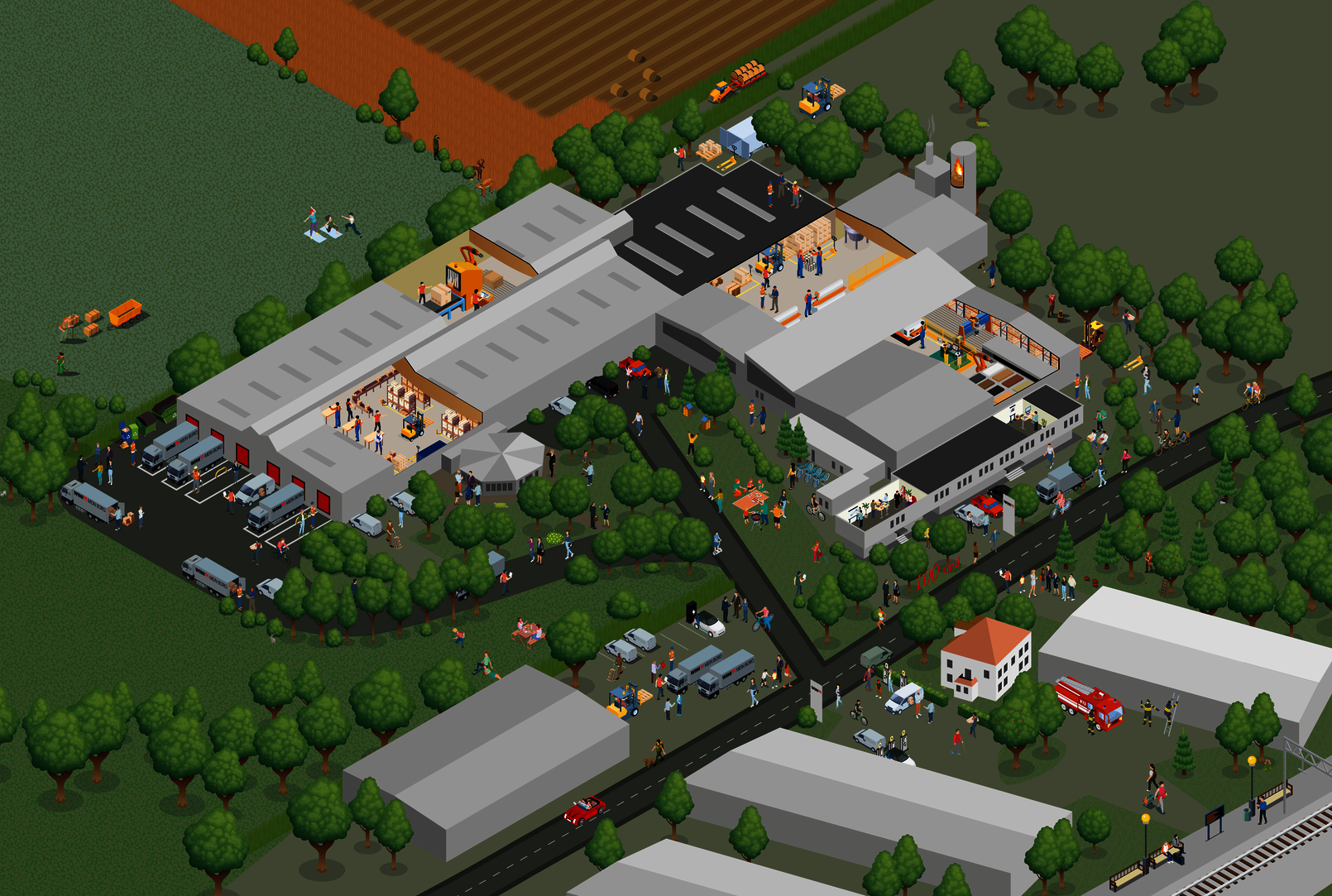 WINI Werk Marienau – Wimmelbild mit Nachhaltigkeitsinformationen