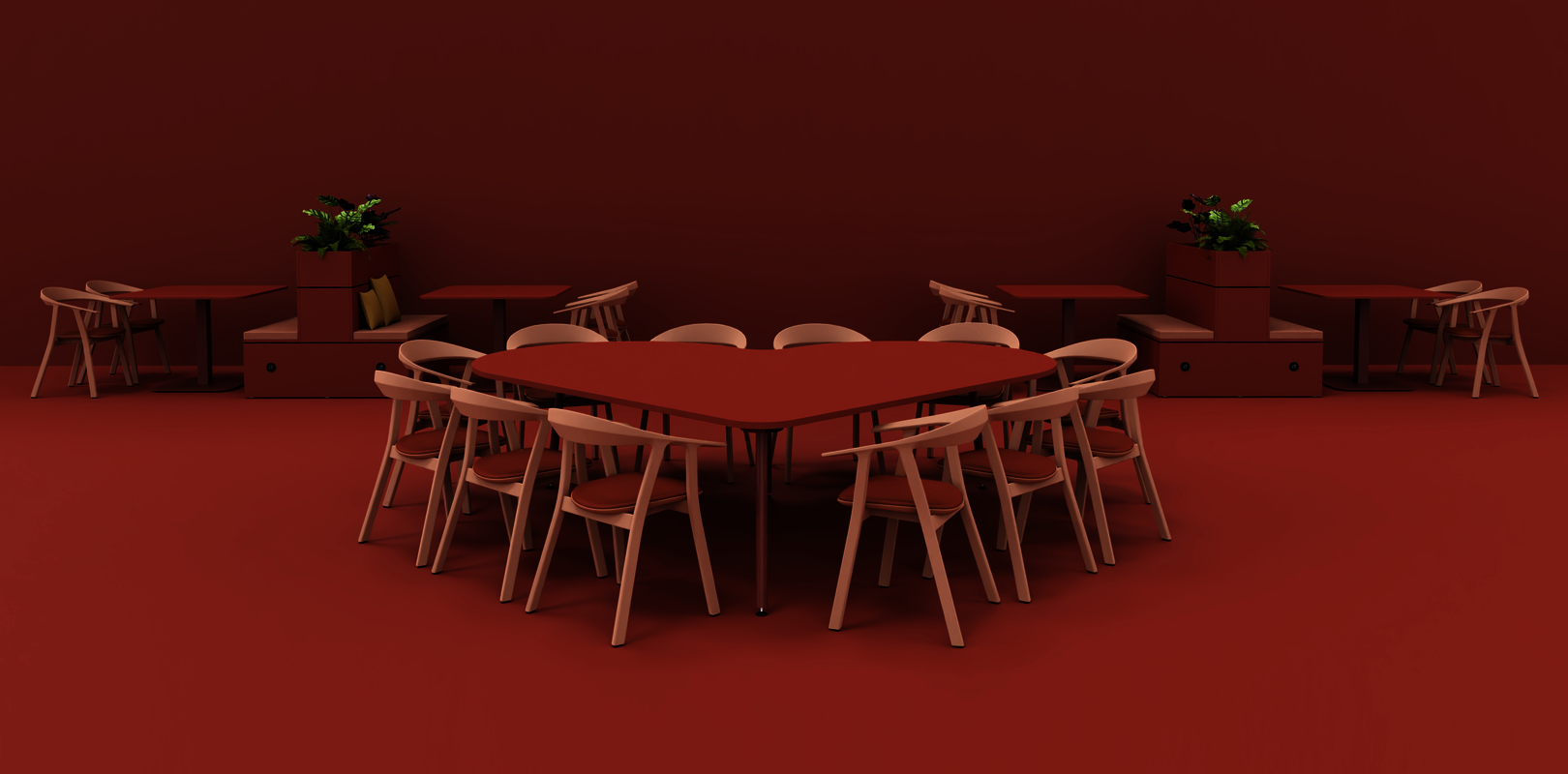 WINEA TEAMS Besprechungstisch in Herzform mit Dock360