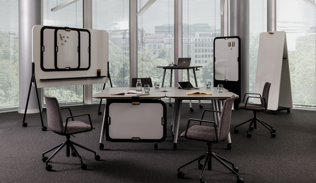 Teamwork mit WINEA TEAMS Workshoptischen mit Schutzkante.
